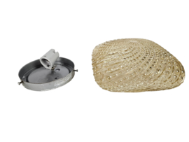 Glashutte Limburg - Tynell stijl - plafonniere - amber - 3e kwart 20e eeuw