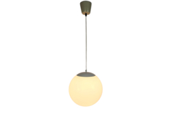 Hala Zeist - XL Globe - model 509 - opaalglas - metaal - 3e kwart 20e eeuw
