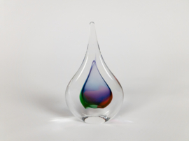 Leerdam glas - paperweight  -  druppel - gekleurd glas - 2000