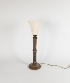 Pegasan - Albast - natuursteen -  tafellamp - kelklamp - Hollywood Regency stijl - Spanje - 70's