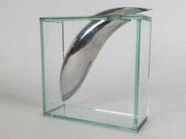 Lisa Mori voor Inn - Modernist - glas - kristal - Aluminium - vaas - 90's