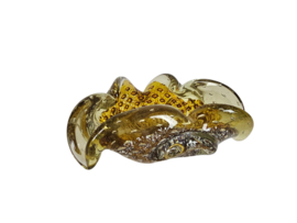 Barovier & Toso - Murano - asbak - glas - amber - zilverdeeltjes - 1950's
