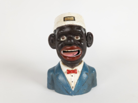 Jolly Boy - J.E. STEVENS PAT. 455 1896 - cast iron bank - Americana - 1940's