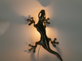 wandlamp - salamander - hagedis - handmade - metaal - 90's