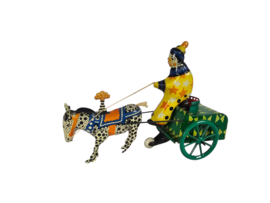 Tin Toy - Clown op ezel - opwindbaar - China - 3e kwart 20e eeuw