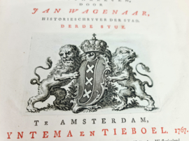 Amsterdam - Jan Wagenaar - Beschryving van Amsterdam verkort gevolgd naar den heer Jan Wagenaar - 1765 (deel II)  en 1767 (deel III) -