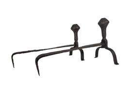 Vuurbokken - Antiek - smeedijzer - Rococo/Louis IV stijl - 19e eeuw