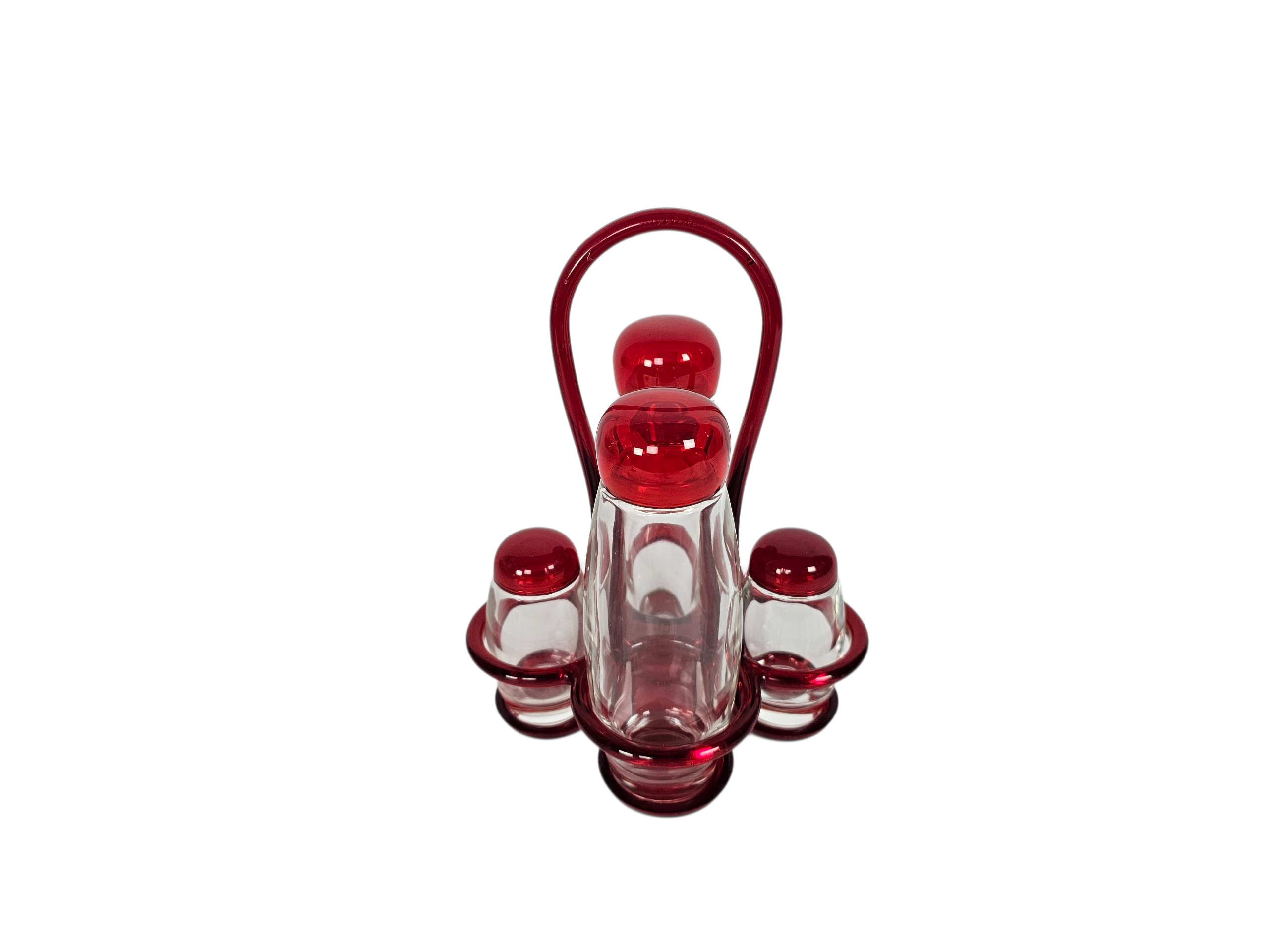 Guzzini - Made In Italy - Glas Cruet set - design Elisabeth Vidal - Italie - 90's