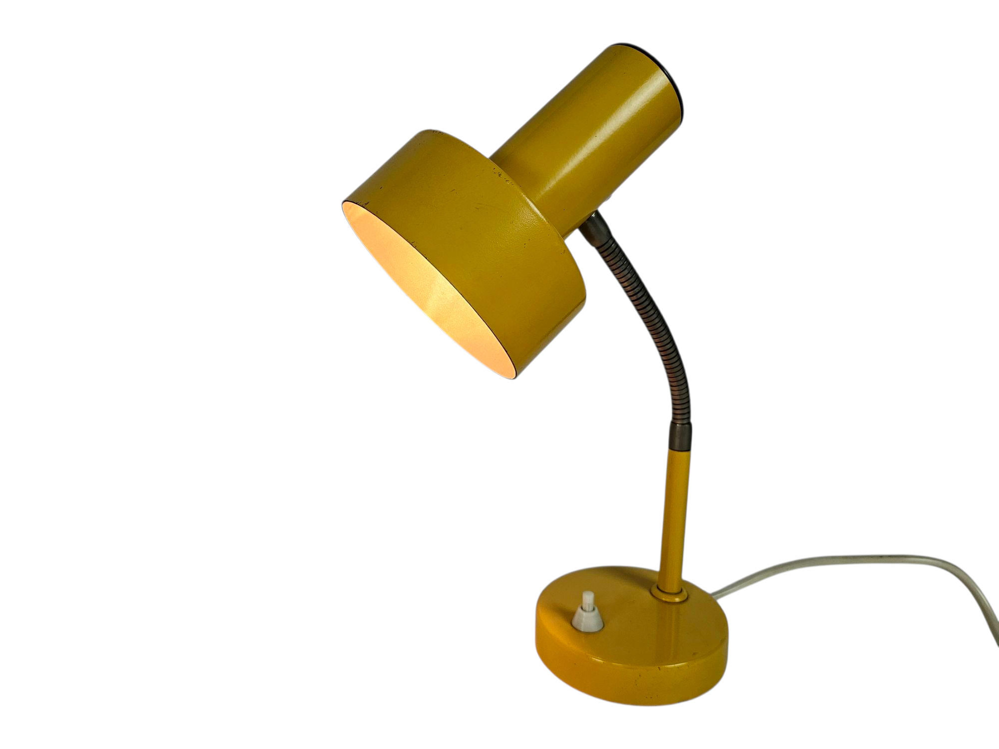 Herda - Hala Zeist stijl - tafellamp - bureaulamp - okergeel - flexibele hals - 60's