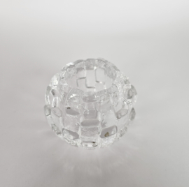 Kosta Boda - design Bengt Edenfalk - 'Iglo' - kristal - kaarsenhouder - 3e kwart 20e eeuw