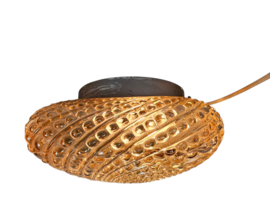 Glashutte Limburg - Tynell stijl - plafonniere - amber - 3e kwart 20e eeuw
