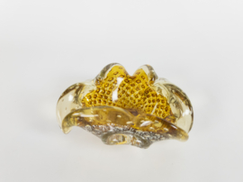 Barovier & Toso - Murano - asbak - glas - amber - zilverdeeltjes - 1950's