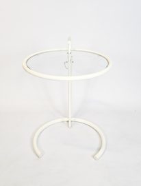 Design bijzettafel -  Eileen Gray stijl - model E1027 - metaal - glas - 3e kwart 20e eeuw