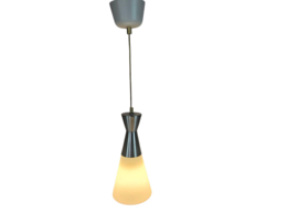 Hala Zeist - hanglamp - diabolo - melkglas - aluminium - 80's
