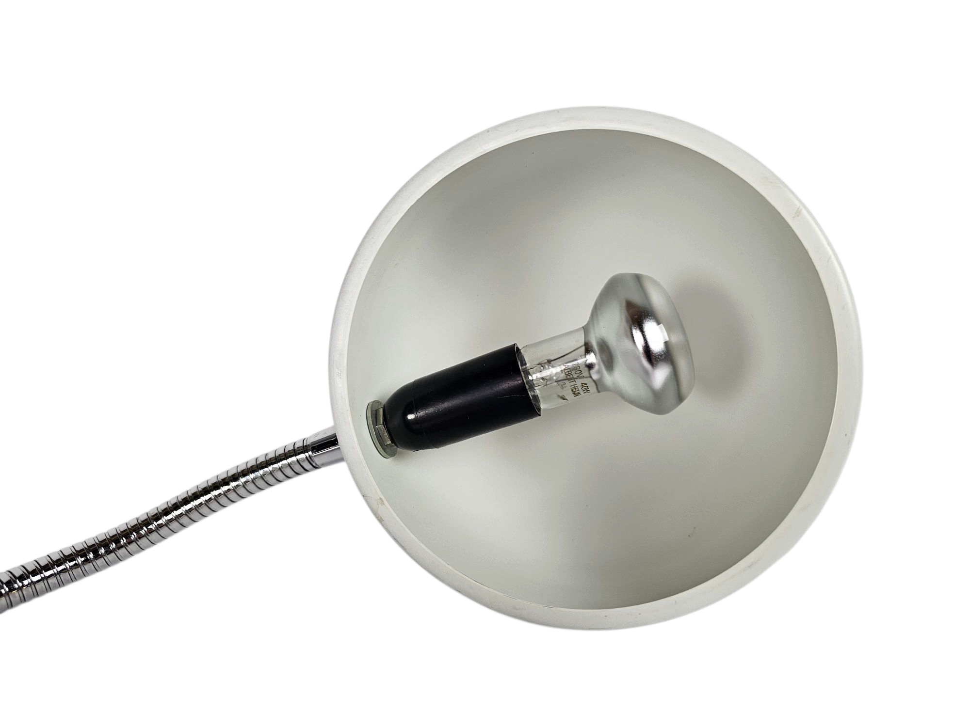 Hala Zeist - model 768 - tafellamp - wit - flexibele hals - 3e kwart 20e eeuw
