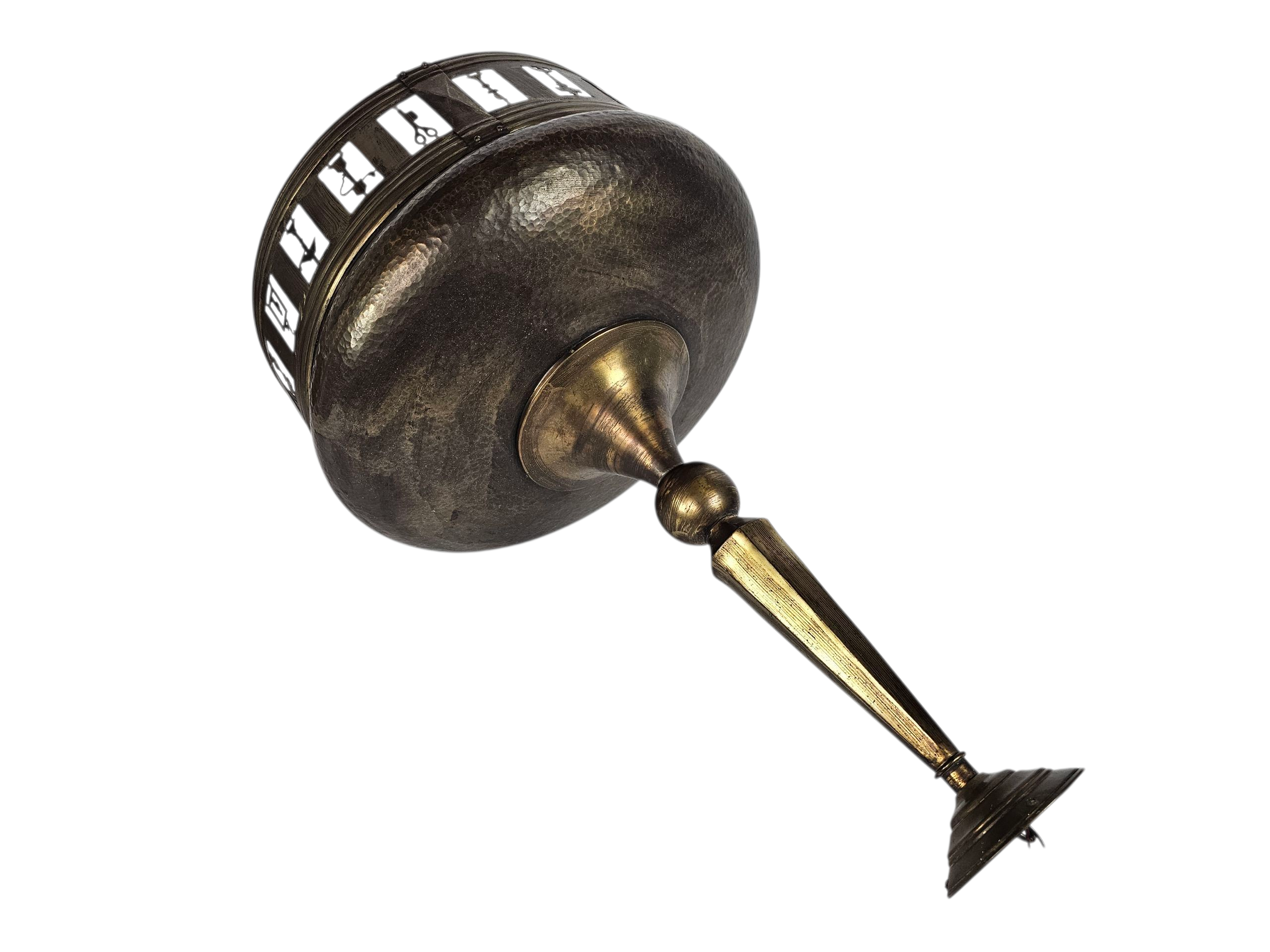 Art Deco - hanglamp - gehamerd beslag - koper - messing - 1930's