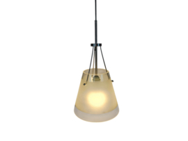 Hala Zeist - hanglamp - gesatineerd glas - gemerkt - post modern - 80's