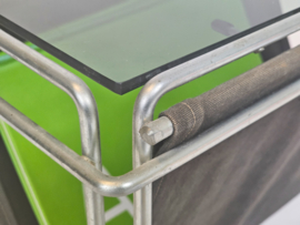 Max Sauze studio -  side table - lectuurbak - metaal -glas - 70s