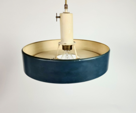 Dutch design -  Anvia Almelo - J. Hoogervorst - blauw - "model 4017"  Ufo hanglamp - 60's