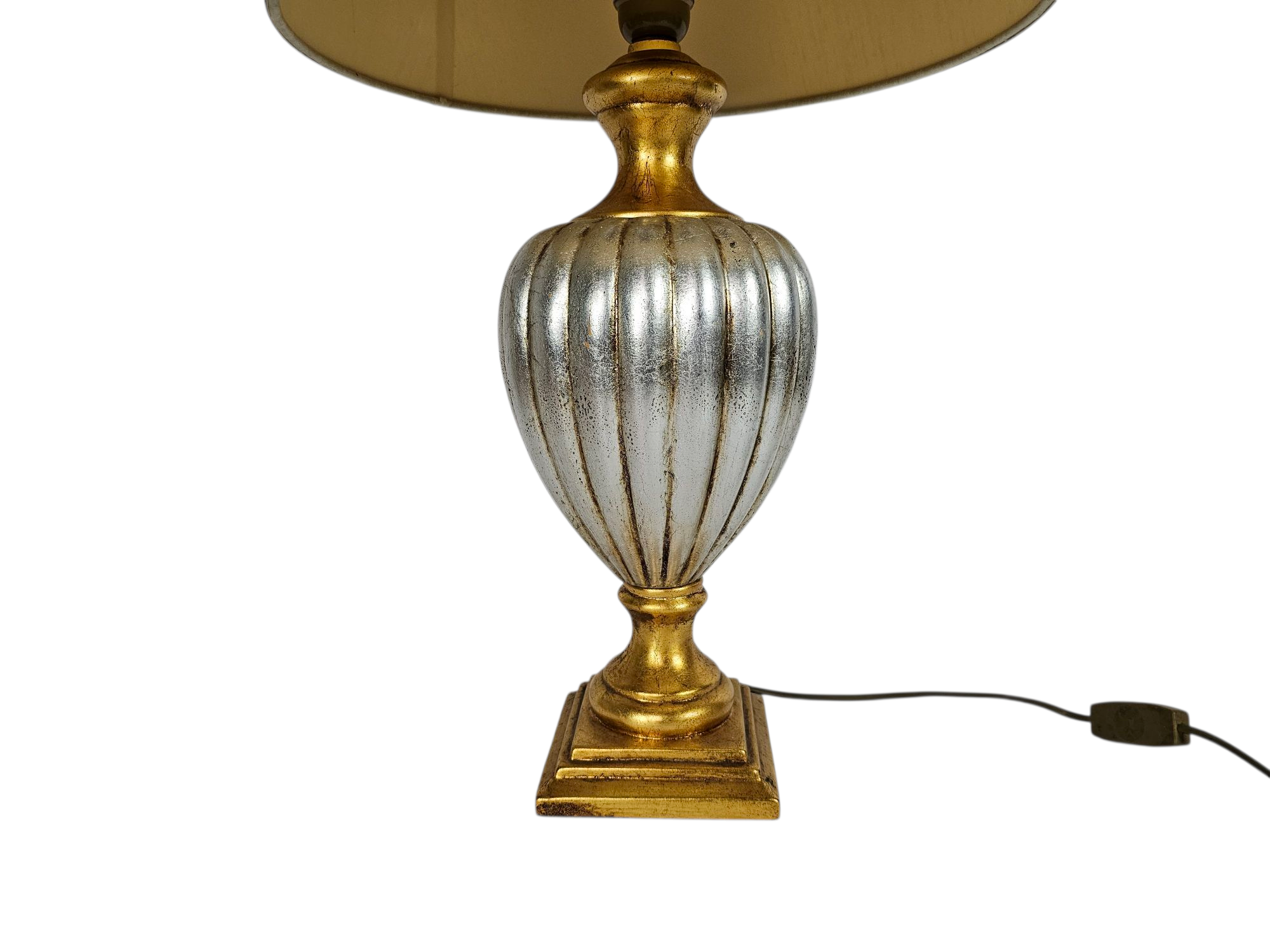 Table  -  desklamp - Made in Italy - gold - silver - Hollywood Regency style - 90's