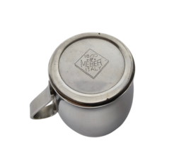 Design MEBER ITALY set (2) staal 18-10 dubbelwandige espresso kopjes met schotel