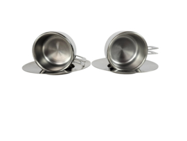 Vintage Casalinghi S.T.O. - Espresso set (2) - RVS (INOX 18/10 - dubbelwandig - Italie - 80's
