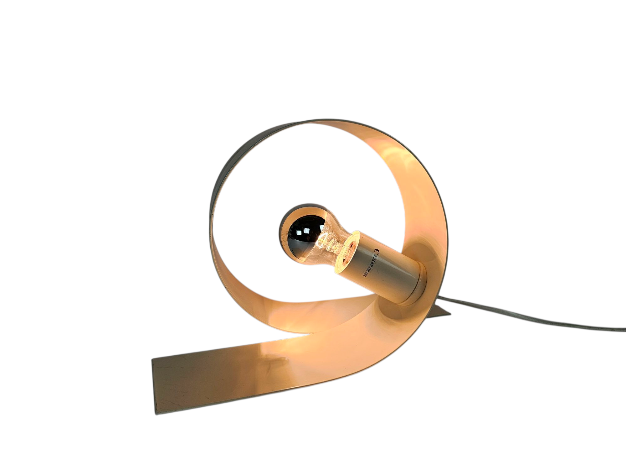 Massive -  Made in Belgium - Looping lamp - tafellamp - wit gelakt - 90's