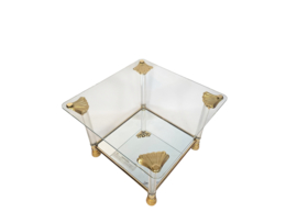 Bijzettafel - Hollywood Regency style - verguld - messing - 70's