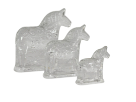 Lindshammar Glasworks Sweden - Dala Horse (3) - Kristal - Zweden - 70's