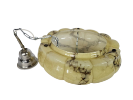 Art Deco - gemarmerd glas - schaallamp - 2e kwart 20e eeuw