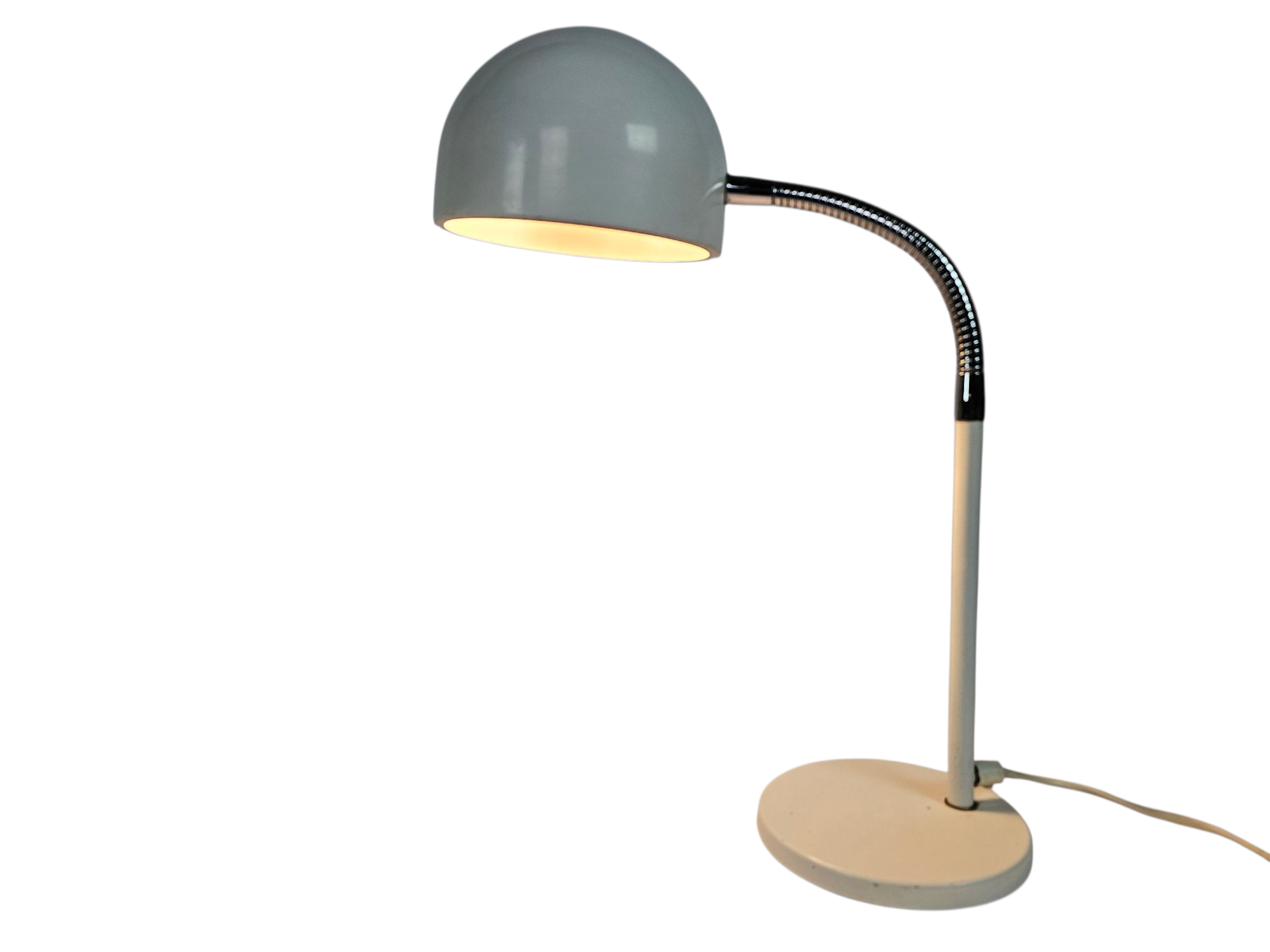 Hala Zeist - model 768 - tafellamp - wit - flexibele hals - 3e kwart 20e eeuw