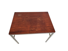 Vintage - teakhout - bijzettafel  chroom - industrieel - Holland - 60's