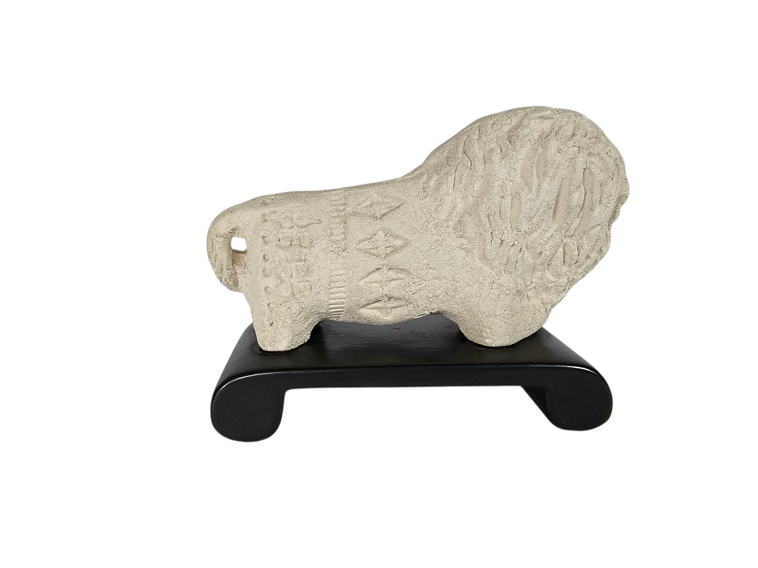 Bitossi - Aldo Londi - Leeuw - Leeuw op standaard - ongeglazuurd - sculptuur - Flavio Montelupo - 80's