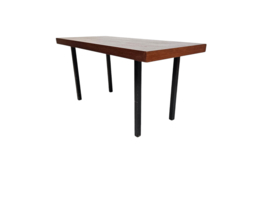 Retro bijzettafel  - Vintage  -  strak teakhout - metaal - 60's