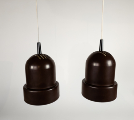 Philips - NWS series - hanglampen (2) -  cilinder hanglamp - bruin - 70's