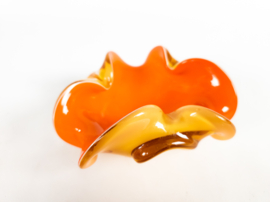 Murano - zeester vormige - asbak - oranje/geel/oker kleurig - 60's