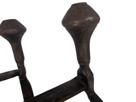 Vuurbokken - Antiek - smeedijzer - Rococo/Louis IV stijl - 19e eeuw