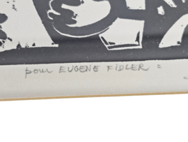 Eugène FIDLER (1910-1990) - Lino gravure originale - 'Pour Eugene Fidler' - 6/100