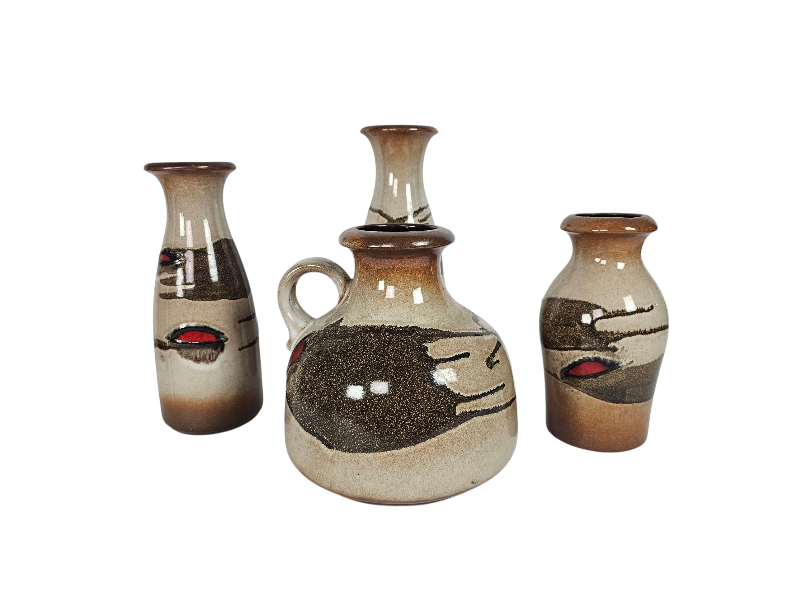 Scheurich keramik West Germany - 4 vazen - model 293-30/493-21/231-15  - Fat lava - 70's
