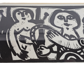 Eugène FIDLER (1910-1990) - Lino gravure originale - 'Pour Eugene Fidler' - 6/100