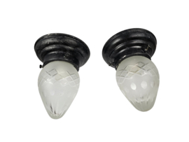 Gispen - Giso Gispen - 2 x plafonniere - geslepen glas - 2e kwart 20e eeuw