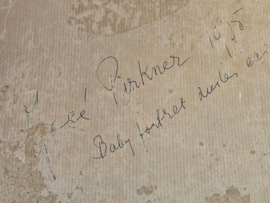 Jos(e) Pirkner - Houtskool - Krijt - Babyportret - 1975