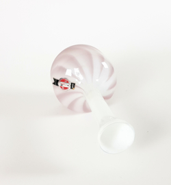 Empoli glas - AV Hand - opaline - mondgeblazen - 50's - gevlamd - swirl -