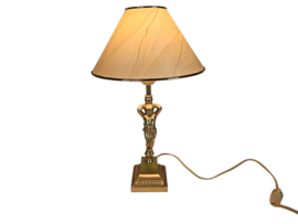 Hollywood Regency stijl - messing - verguld - onyx  - tafellamp - 60's