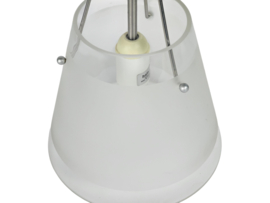 Hala Zeist - hanglamp - gesatineerd glas - gemerkt - post modern - 80's