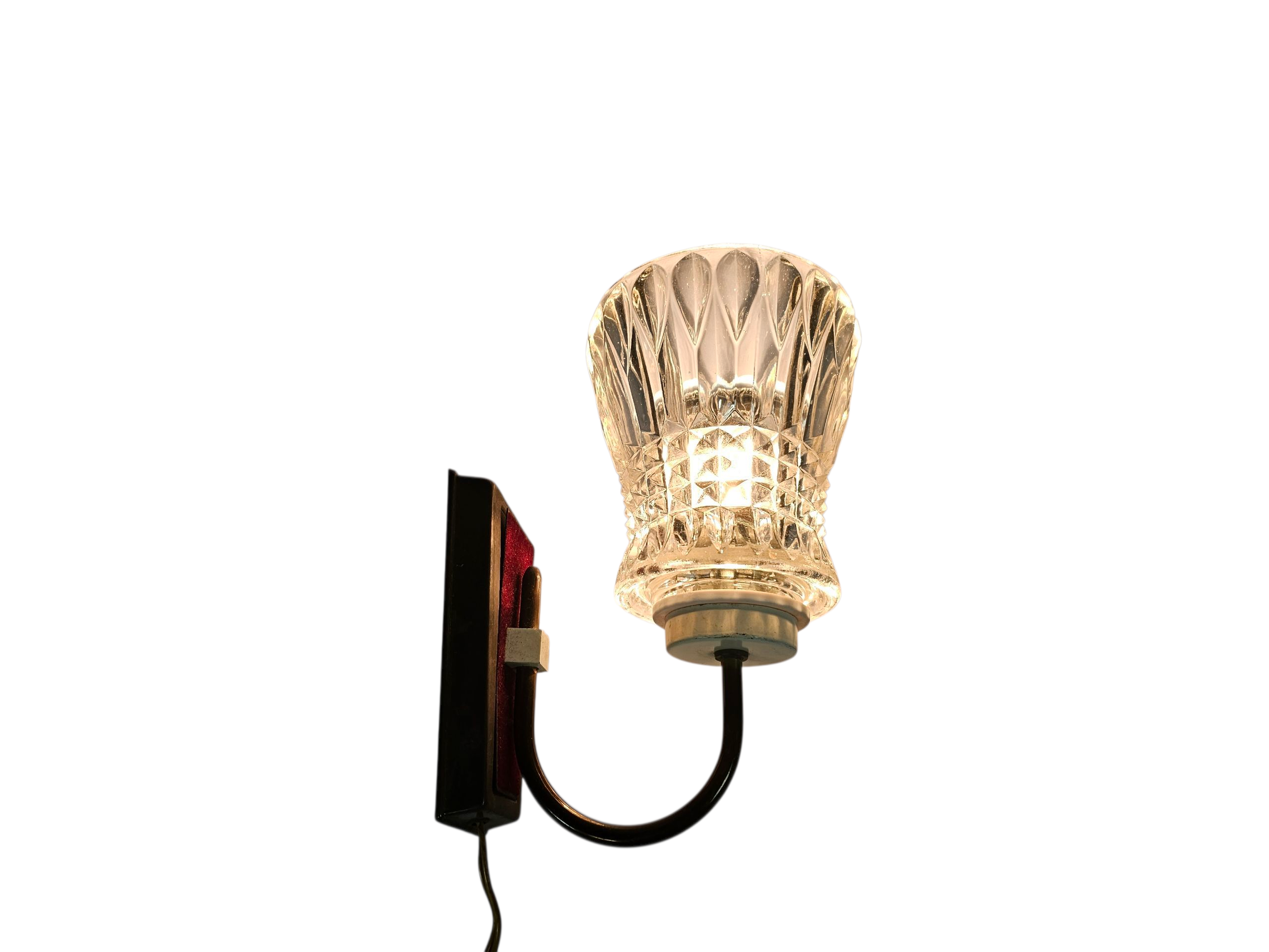 Vintage muurlamp - koper - messing - kristal - Holland - 60's