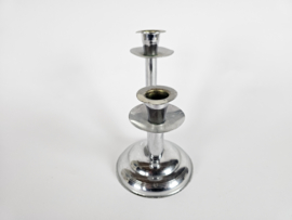 Art Deco - decoratief verchroomde kandelaar - Bauhaus stijl -  Holland - 30's