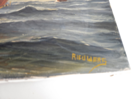 Zeegezicht -  Olieverf op canvas - Jan Rieuwers (1898 -1960)