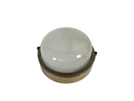 Scheepslamp - Bullseye lamp - messing - glas - wandlamp - massief - 80's