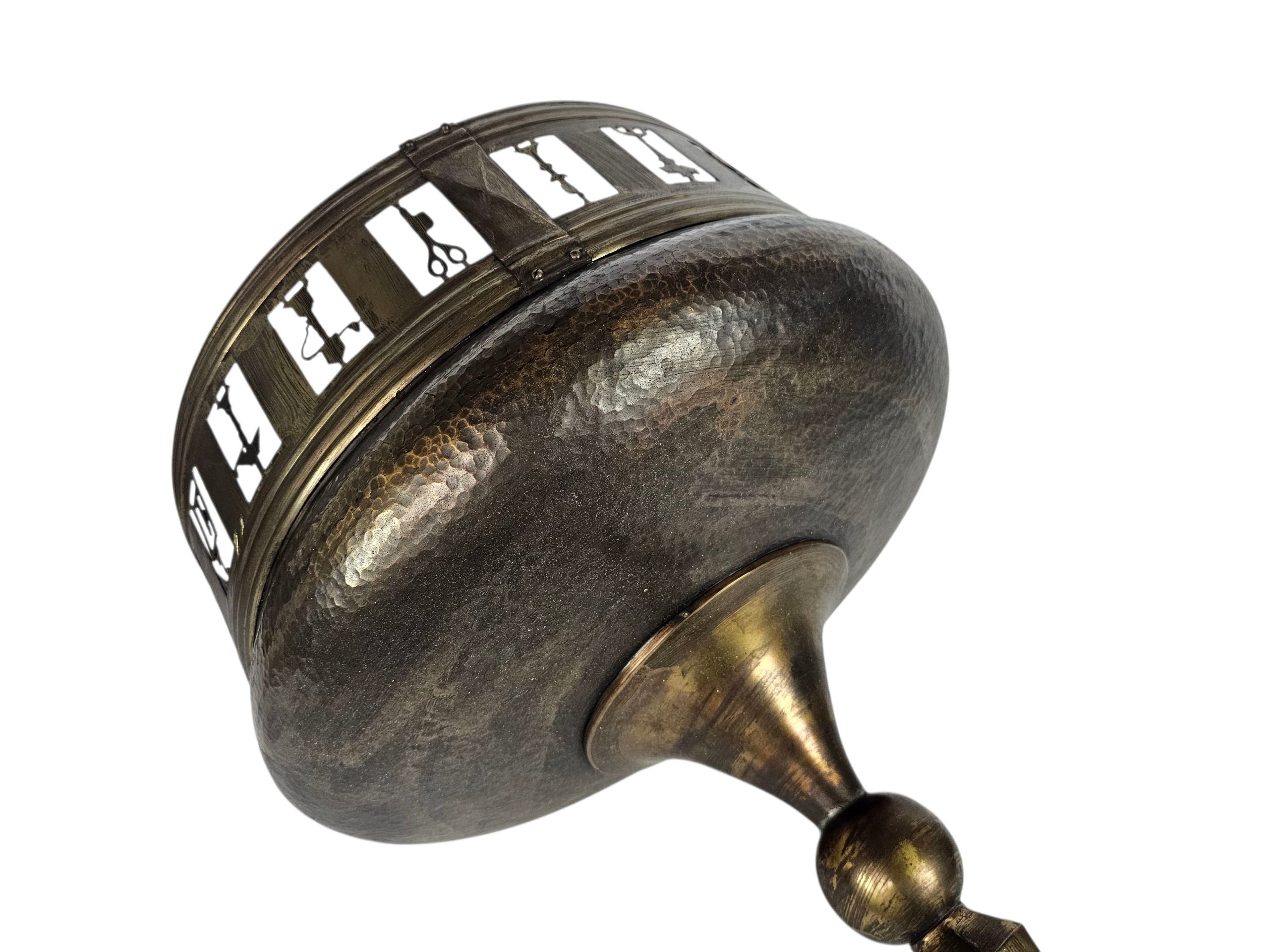 Art Deco - hanglamp - gehamerd beslag - koper - messing - 1930's
